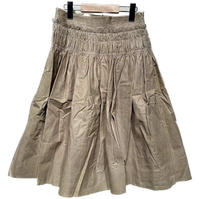 【中古】　JIL SANDER　スカート　ひざ丈　シャーリング　無地　古着　/2497