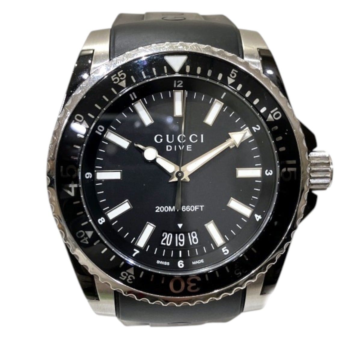 グッチ GUCCI 腕時計 総重量約138.6g SS ラバー クオーツ ブラック文字盤文字盤 136.2 YA136204B メンズ