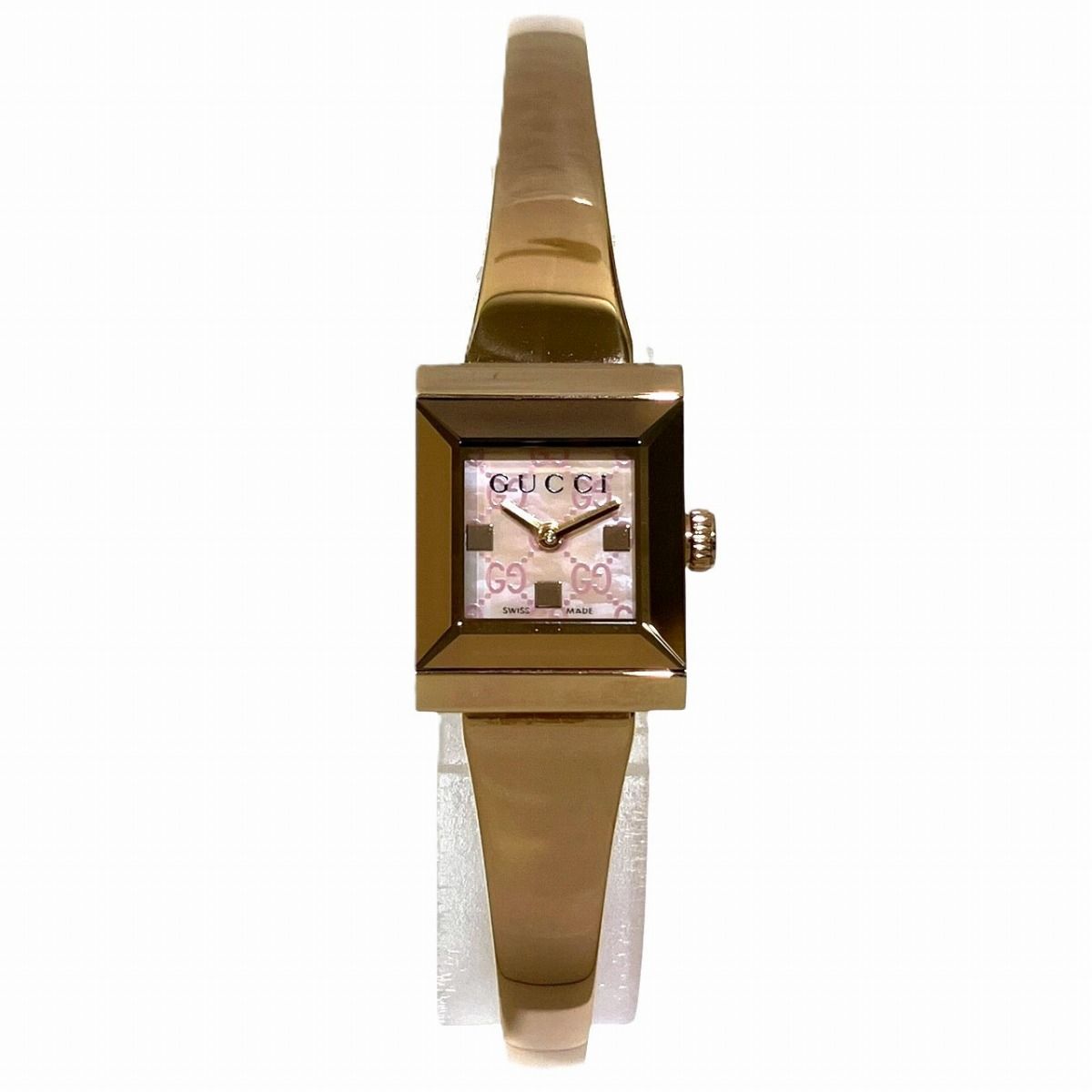 グッチ GUCCI Gフレーム 腕時計 総重量約28g SS クオーツ ピンク文字盤