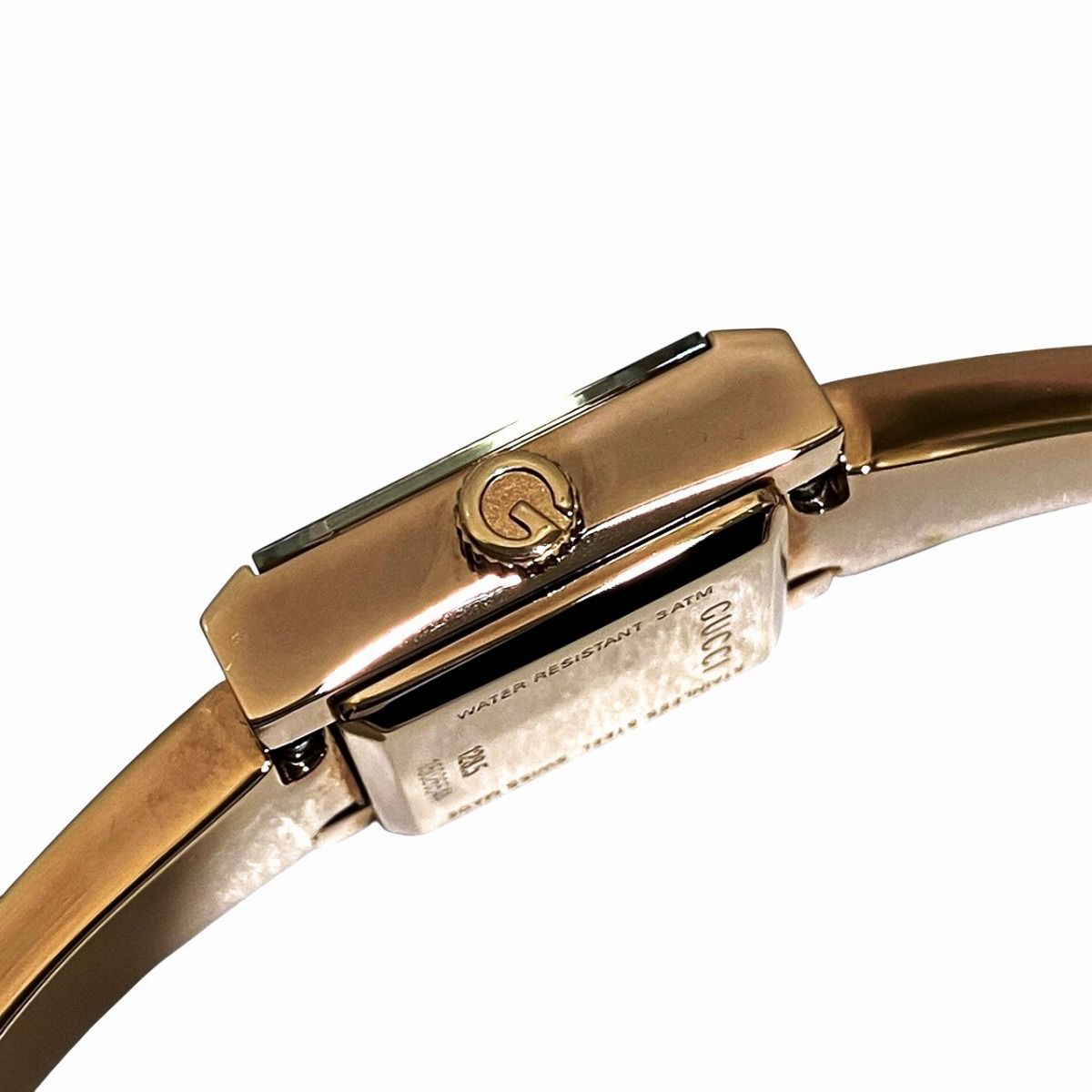 グッチ GUCCI 腕時計 Gフレーム YA128516/128.5 スクエア GG柄 ピンクシェル文字盤 SS クオーツアナログ 【中古】 GUCCI - グッチ GUCCI 腕時計 Gフレーム YA128516/128.5 スクエア GG柄