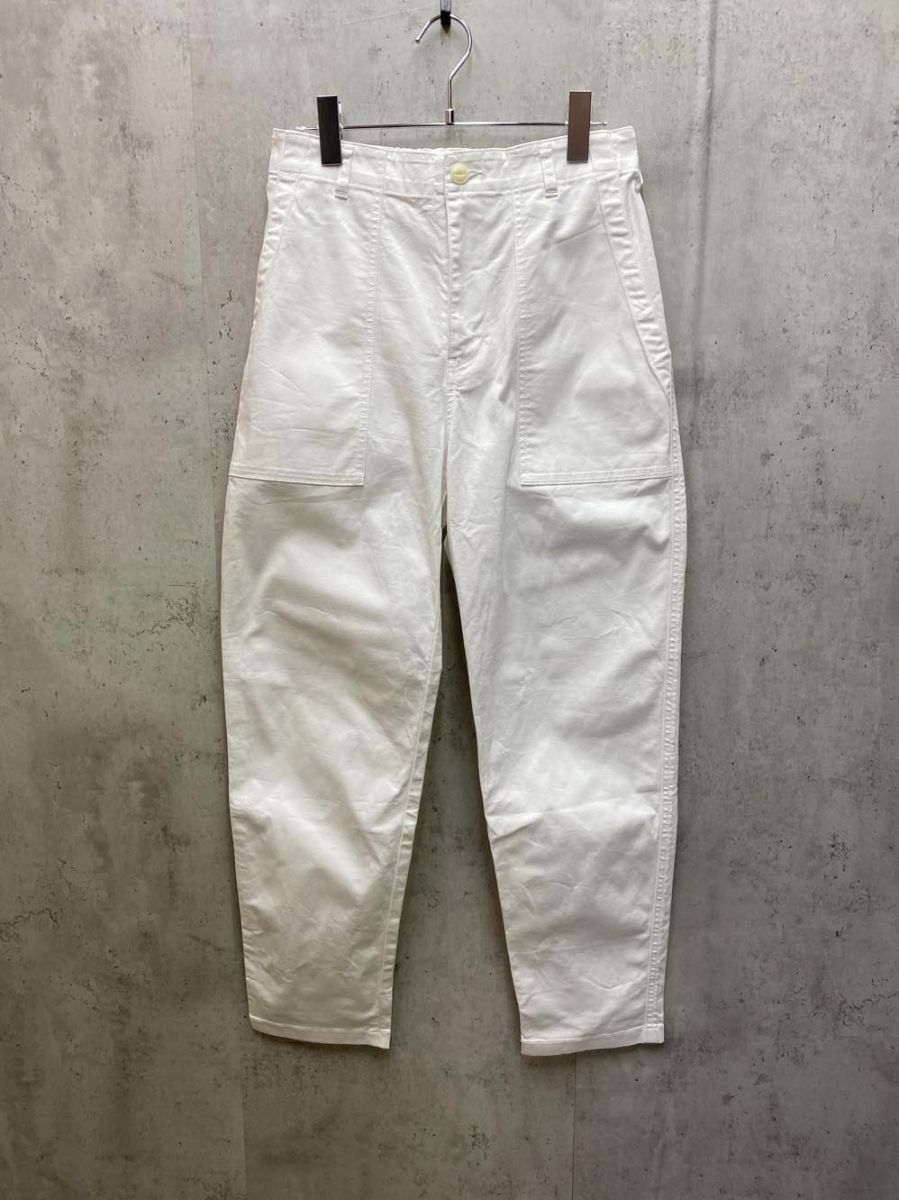 NOLLEY'S Rie Miller ノーリーズ リエミラー ハイカウント コンパクト ベイカー パンツ 無地 きれいめ size36/ホワイト ■◇◎レディース
