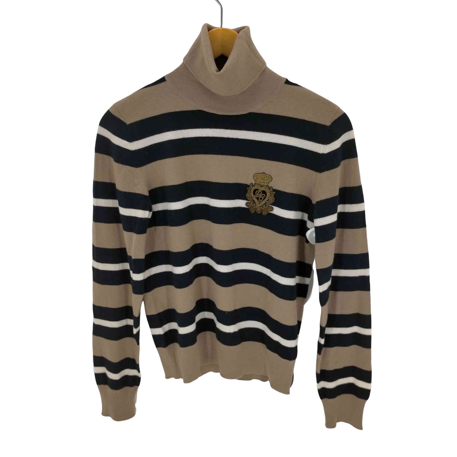 ドルチェアンドガッバーナ DOLCE&GABBANA ワンポイントワッペン ボーダータートルネック レディース 42