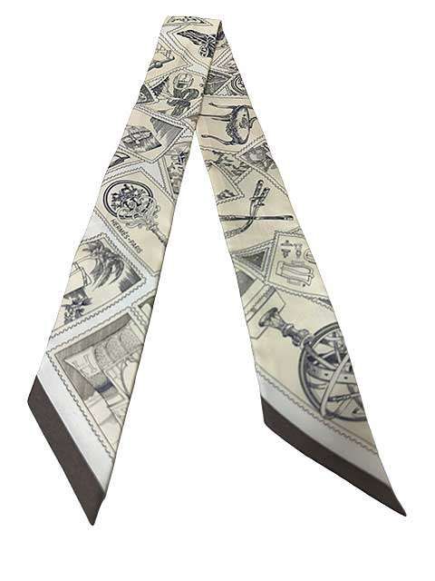 【中古】【美品】HERMES エルメス フォーブルの切手愛好家 ツイリースカーフ スカーフ_S10_セルモアから出品_s-0221-r10