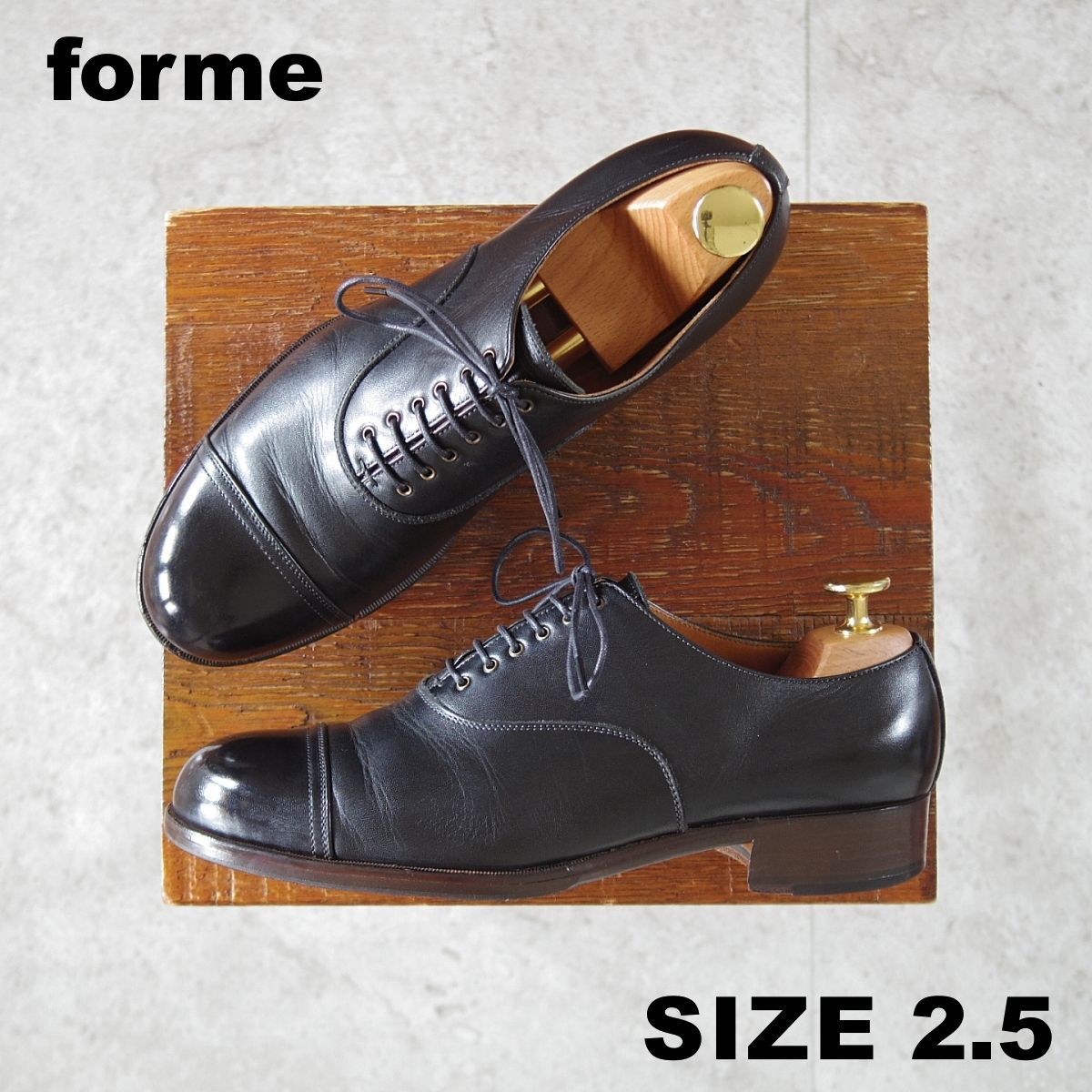極上★forme/フォルメ(レディース) SIZE 2.5(22.5cm程度)【★ストレートチップ/黒】カーフ★o833