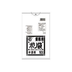 （まとめ）日本サニパック ポリゴミ袋 N-44 半透明 45L 10枚〔×20セット〕