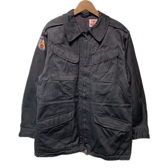 【中古】　デンマーク軍　M-71　フィールドジャケット　ミリタリージャケット　1971　無地　エポレット　民間防衛隊用　古着　/0147