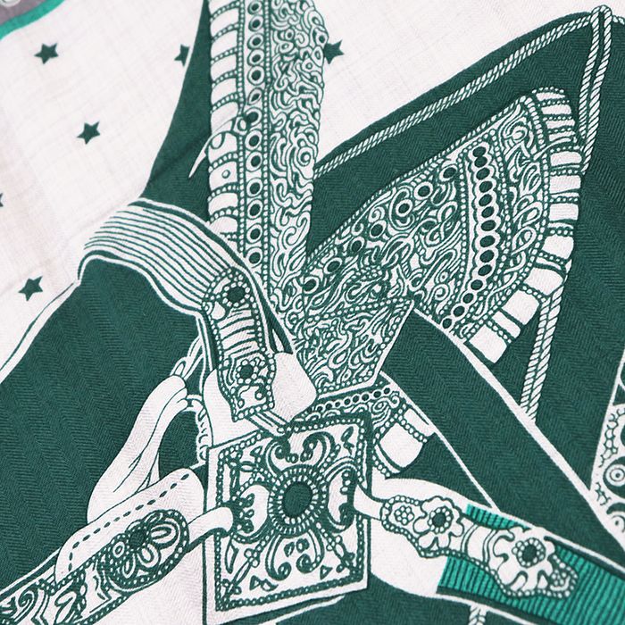 エルメス 【美品】Selle de Dignitaire 高官の鞍 カシミヤｘシルク カレジェアン エルメス カレジェアン SELLE DE DIGNITAIRE 高官の鞍 スカーフ