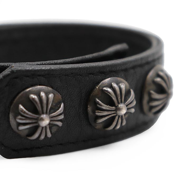 美品】CHROME HEARTS クロムハーツ レザー ブレスレット メンズ