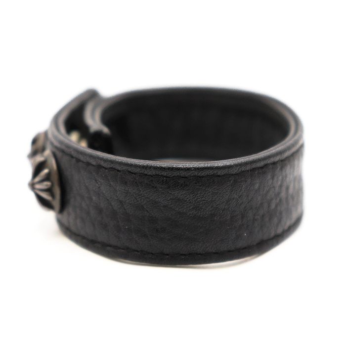 美品】CHROME HEARTS クロムハーツ レザー ブレスレット メンズ
