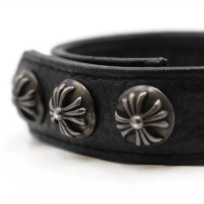 美品】CHROME HEARTS クロムハーツ レザー ブレスレット メンズ