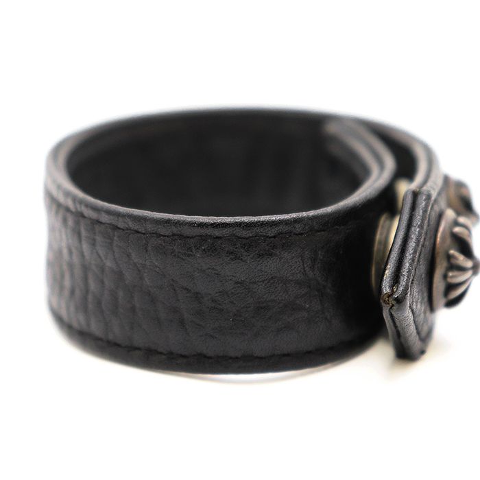 美品】CHROME HEARTS クロムハーツ レザー ブレスレット メンズ