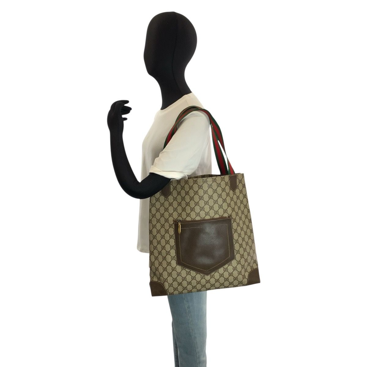 GUCCI グッチ ヴィンテージ シェリーライン ベージュ ブラウン GG