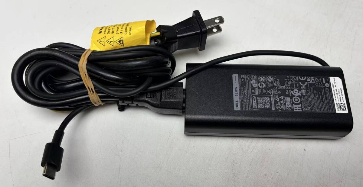 DELL 純正 ACアダプター Type-C 65W 2.5M 5個セット 簡易動作確認済み 電源ケーブル付き
