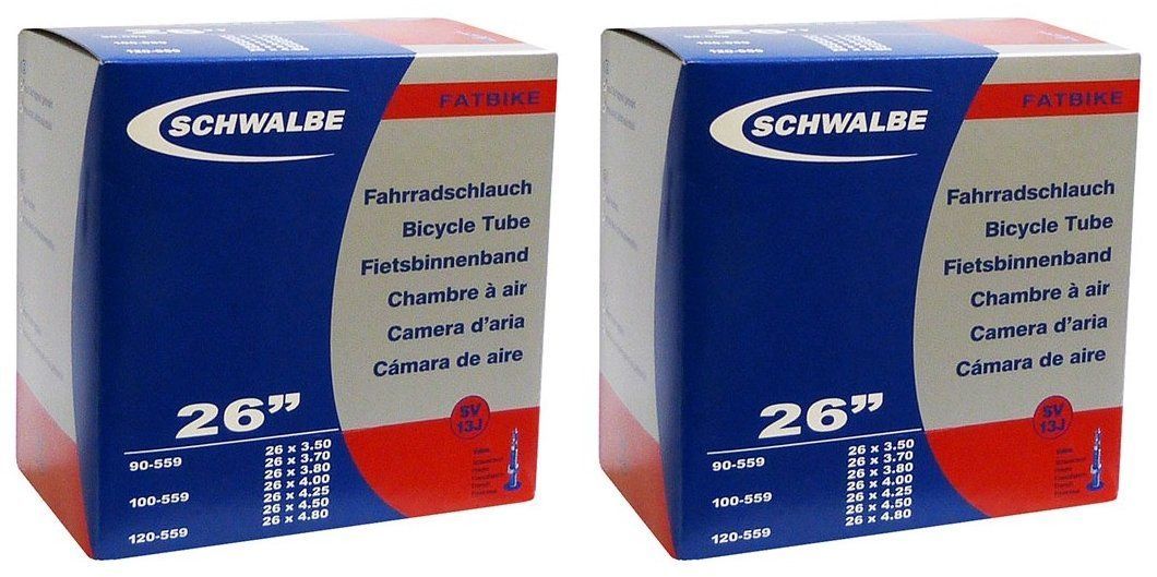 SCHWALBE(シュワルベ) 26×3.5/4.8(ファットバイク)用チューブ 仏式 40㎜バルブ 13J-SV 2本セット