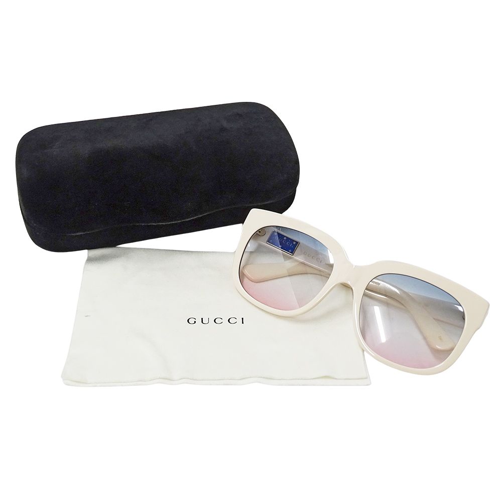 グッチ ロゴ グラデーション サングラス レディース 【中古】 グッチ GUCCI サングラス レディース ブランド ブルー ピンク ホワイト