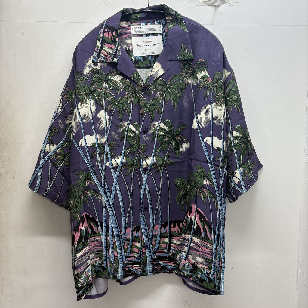 DAIRIKU Beachside Hotel シャツ　ダイリク　最終セール DAIRIKU ダイリク Beachside Hotel Shirt 半袖シャツ S-1 パープル【中