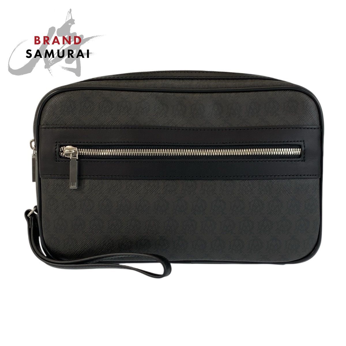 美品 Dunhill ダンヒル ウィンザー ブラック 黒 シルバー金具 PVC クラッチバッグ セカンドバッグ メンズ 602195【中古】