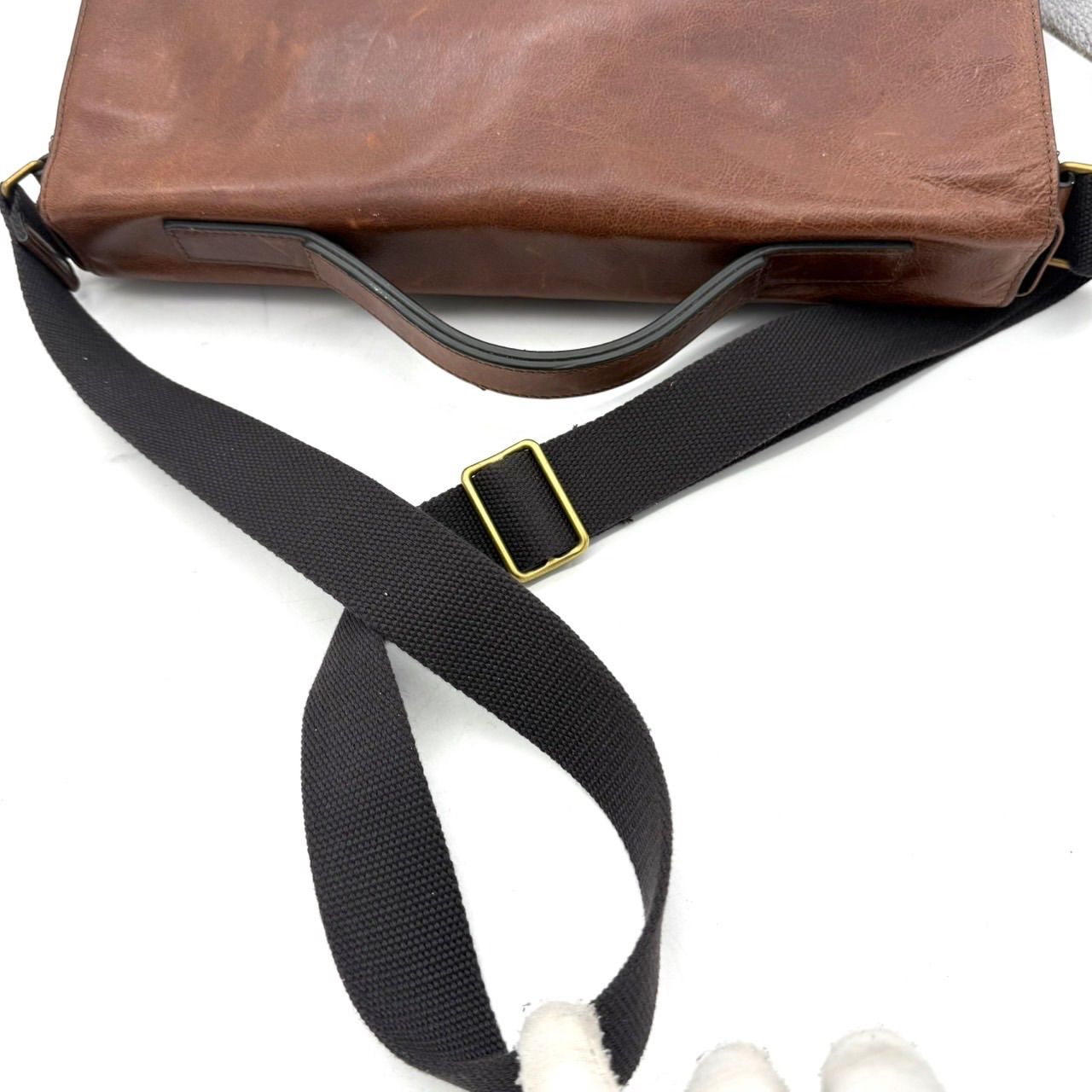 FOSSIL フォッシル 2WAY ブリーフケース ショルダーバッグ レザー 茶 