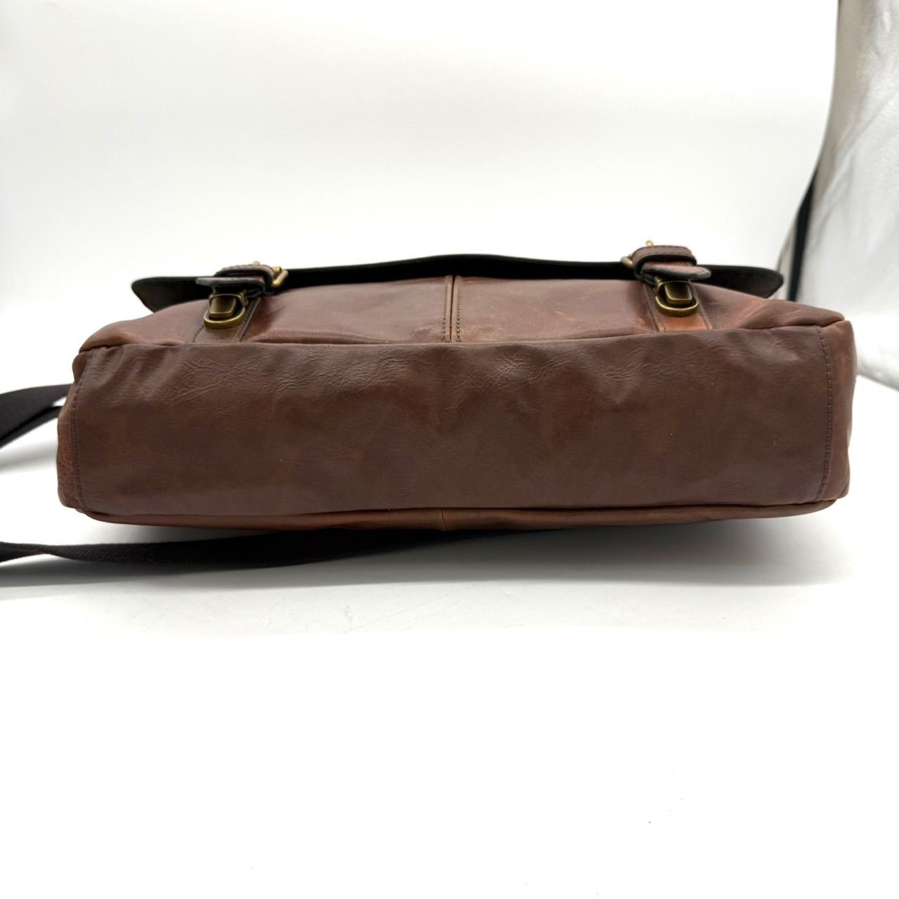 FOSSIL フォッシル 2WAY ブリーフケース ショルダーバッグ レザー 茶 