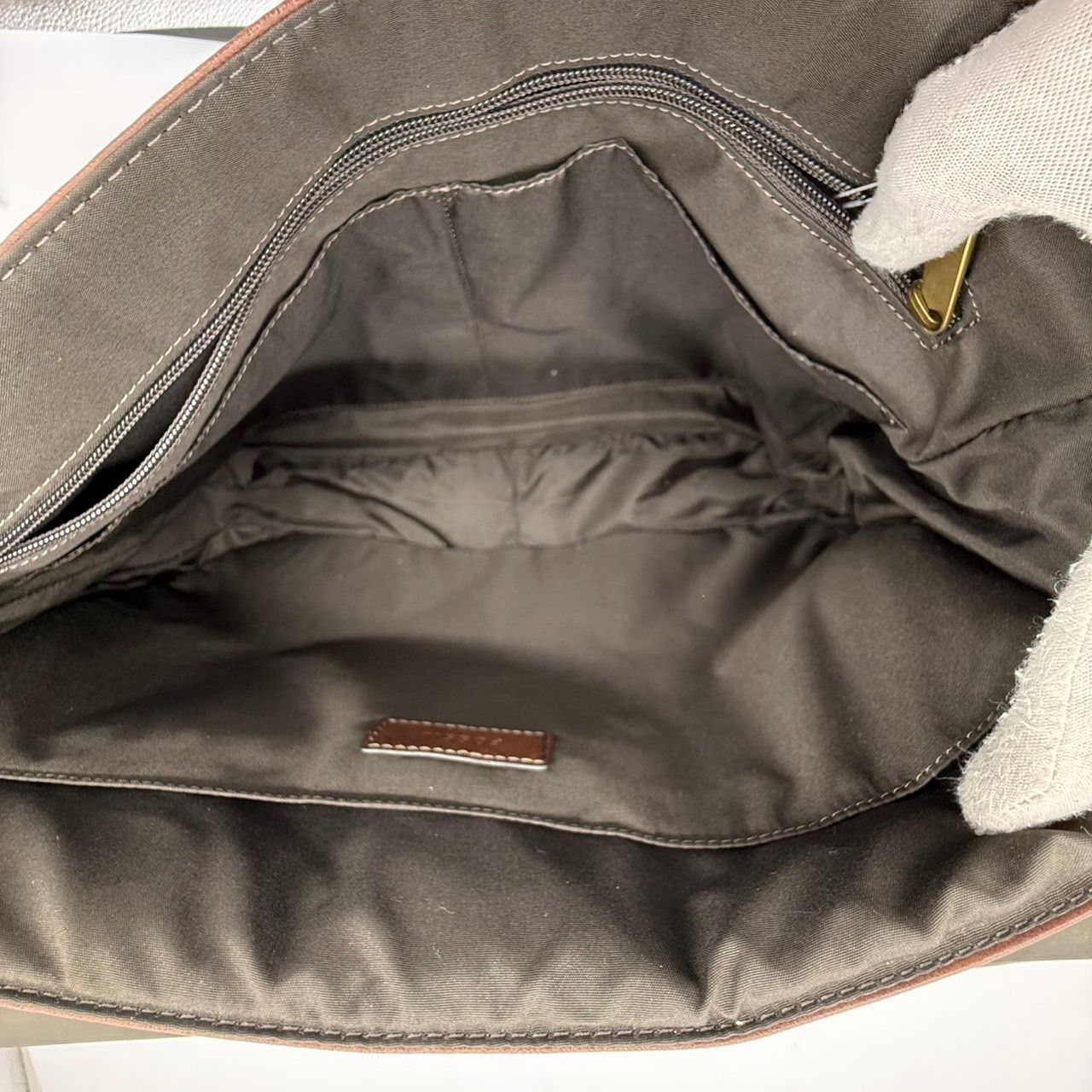 FOSSIL フォッシル 2WAY ブリーフケース ショルダーバッグ レザー 茶 