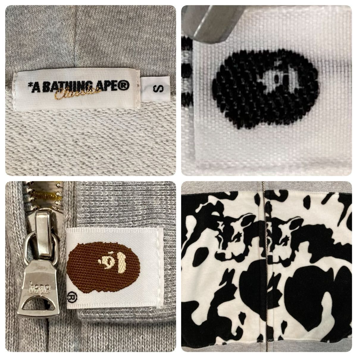 ホルスタイン パーカー Sサイズ グレー Holstein full zip hoodie a 