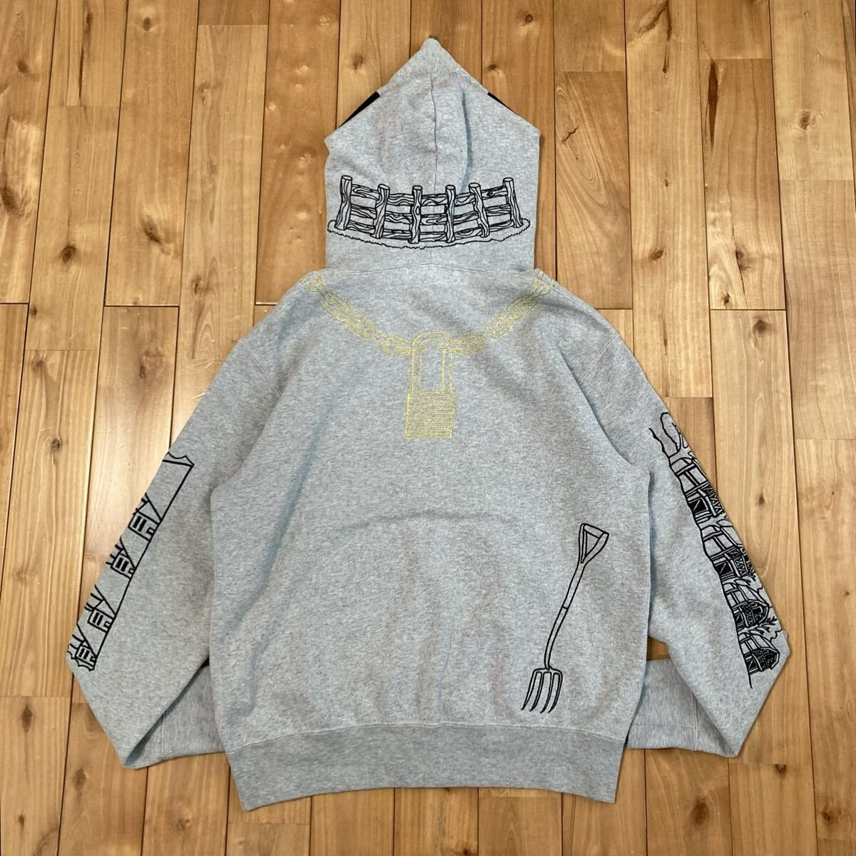 ホルスタイン パーカー Sサイズ グレー Holstein full zip hoodie a 