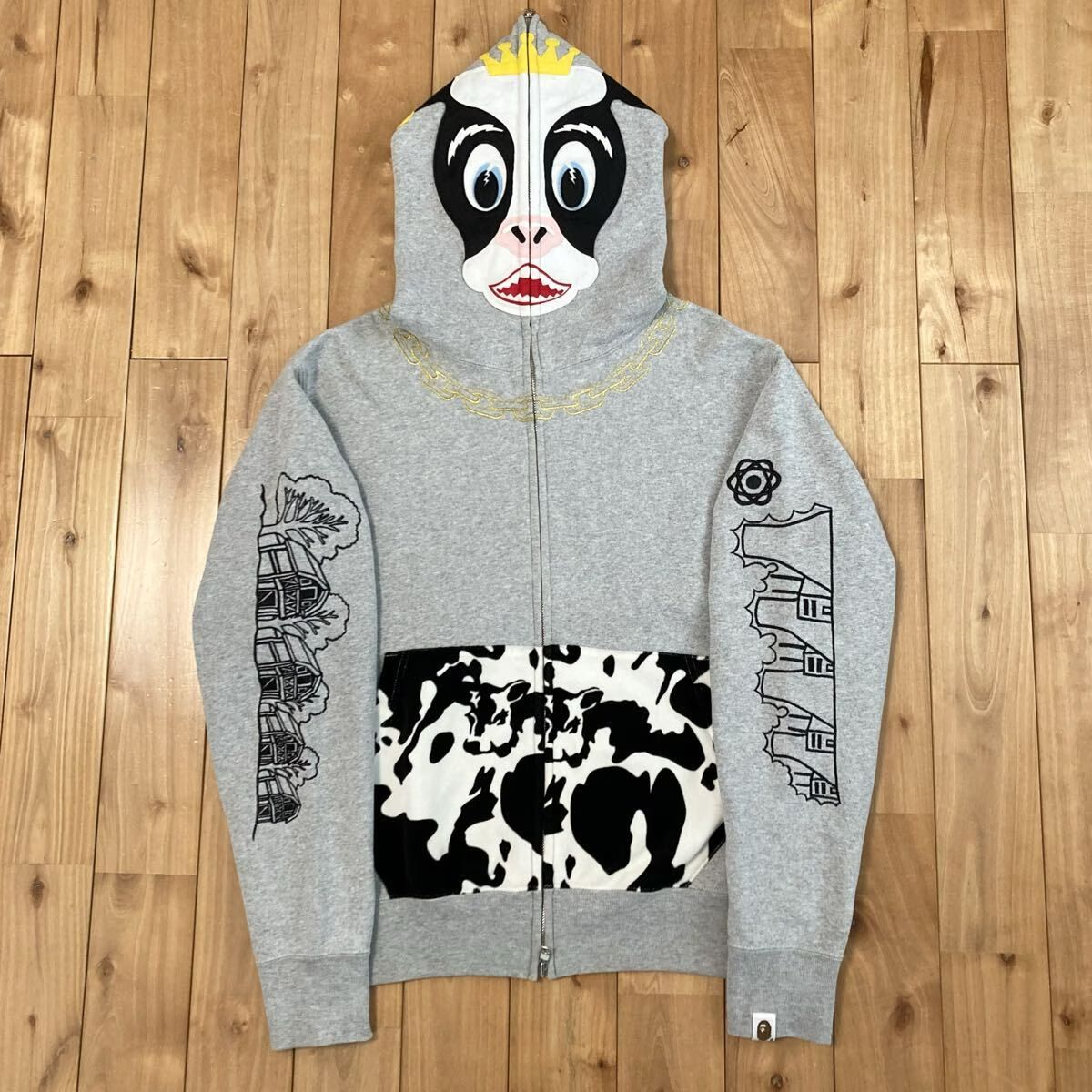 ホルスタイン パーカー Sサイズ グレー Holstein full zip hoodie a 