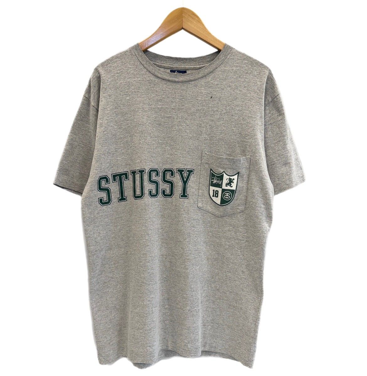90s OLD STUSSY ロゴプリント Tシャツ 緑 M USA製 紺タグ ヴィンテージ