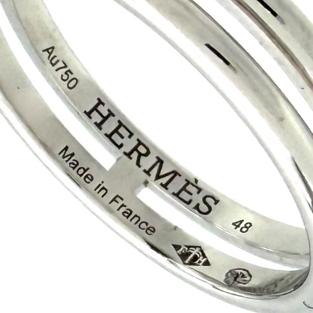 エルメス HERMES アリアンヌ リング 指輪 #48 K18WG 2.8g ホワイト 