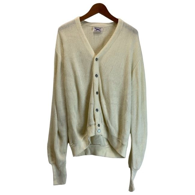 【中古】　The Fox Sweater　カーディガンセーター　80s vintage　80年代　OLD　長袖　Vネック　フルボタン　無地　USA製　古着　/7311