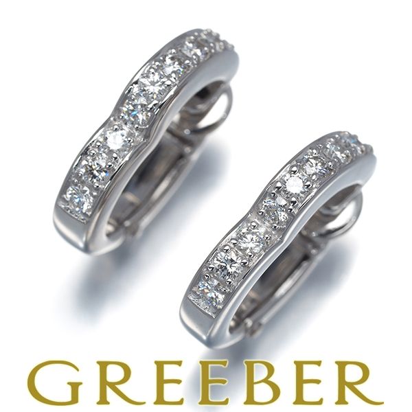 TASAKI タサキ イヤリング ダイヤ ダイヤモンド 0.19ct/0.19ct ピアリング フープ K18WG #192219