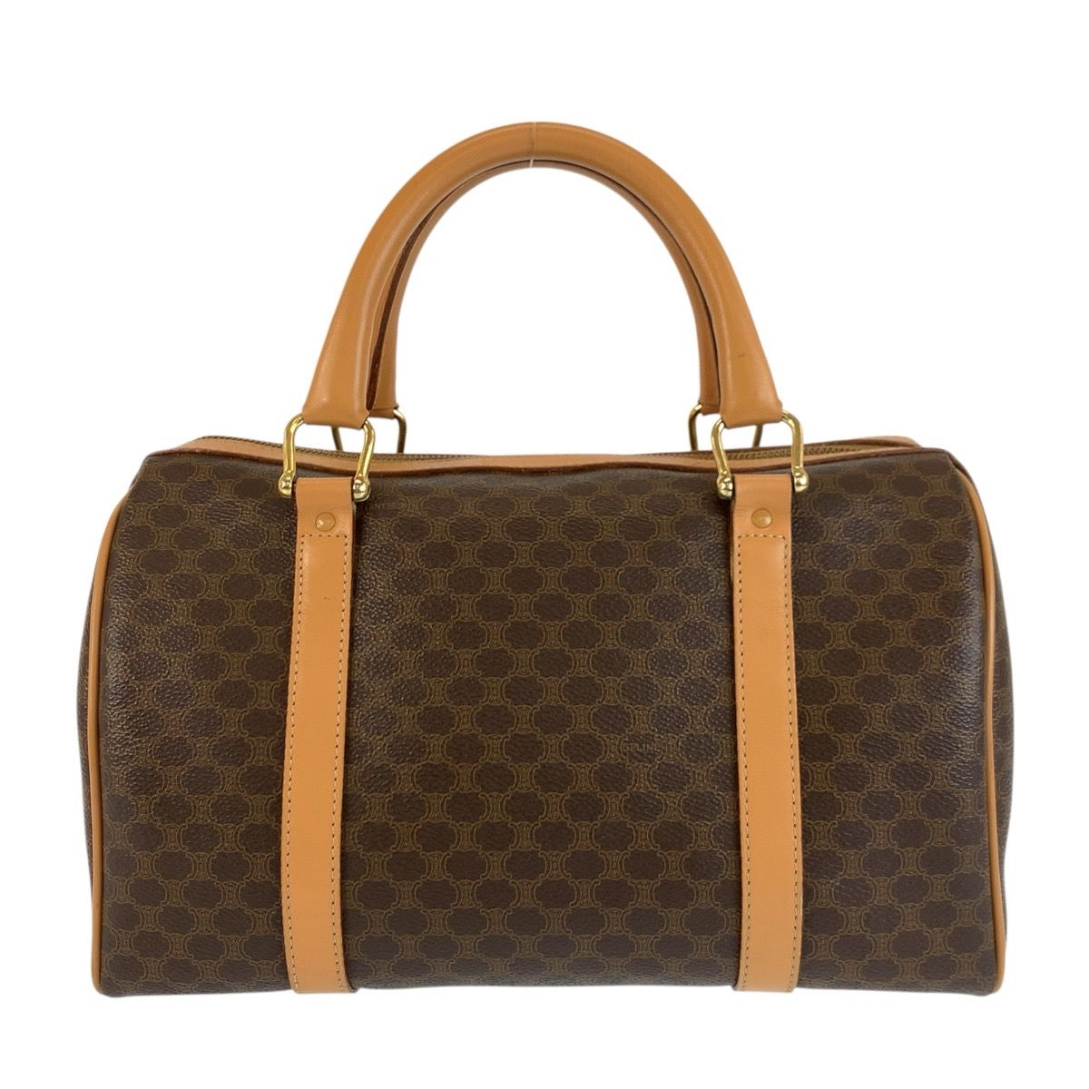 美品 CELINE セリーヌ ヴィンテージ マカダム ブラウン ゴールド金具