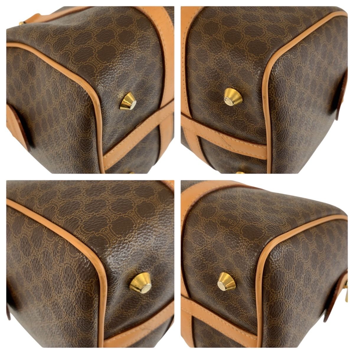 美品 CELINE セリーヌ ヴィンテージ マカダム ブラウン ゴールド金具
