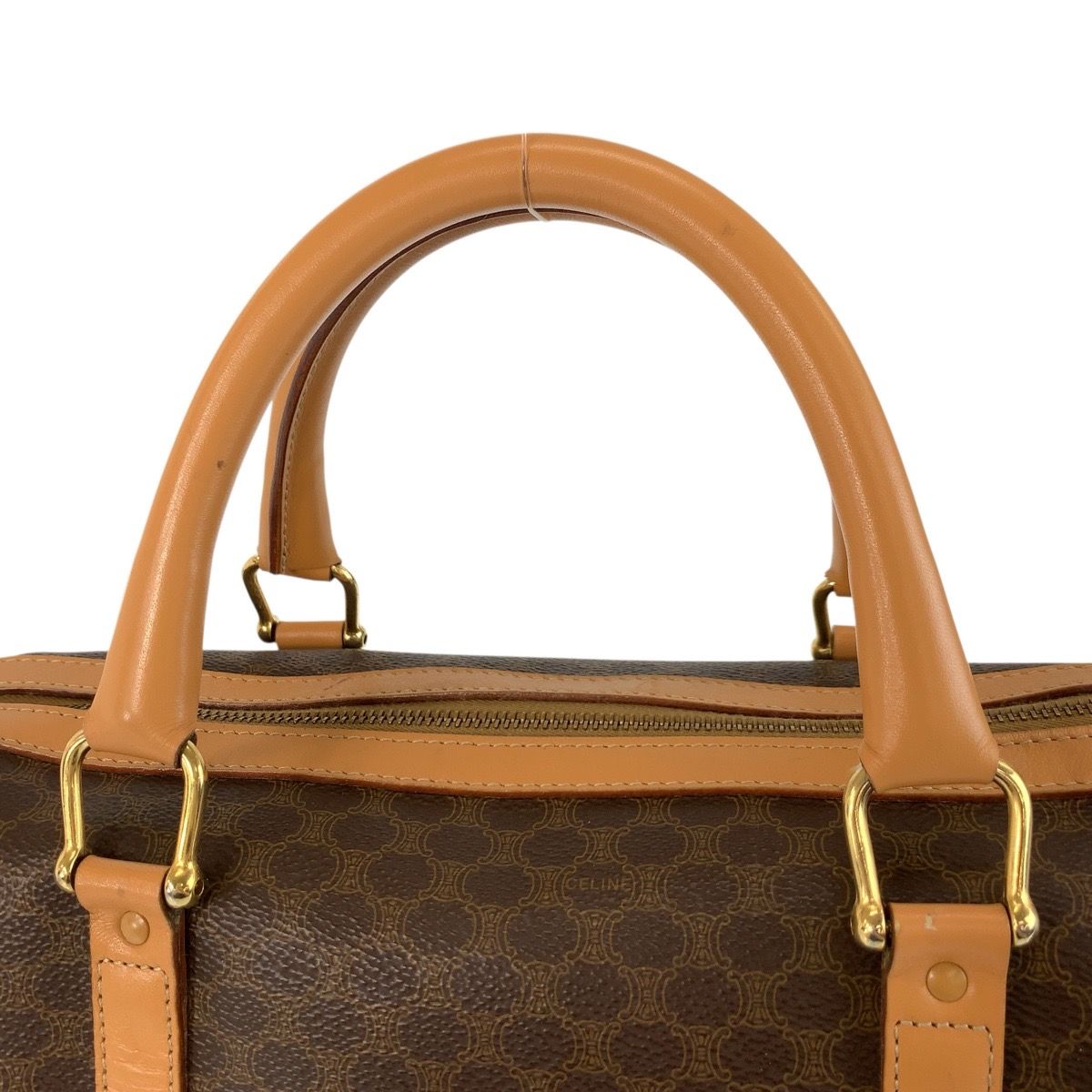 美品 CELINE セリーヌ ヴィンテージ マカダム ブラウン ゴールド金具