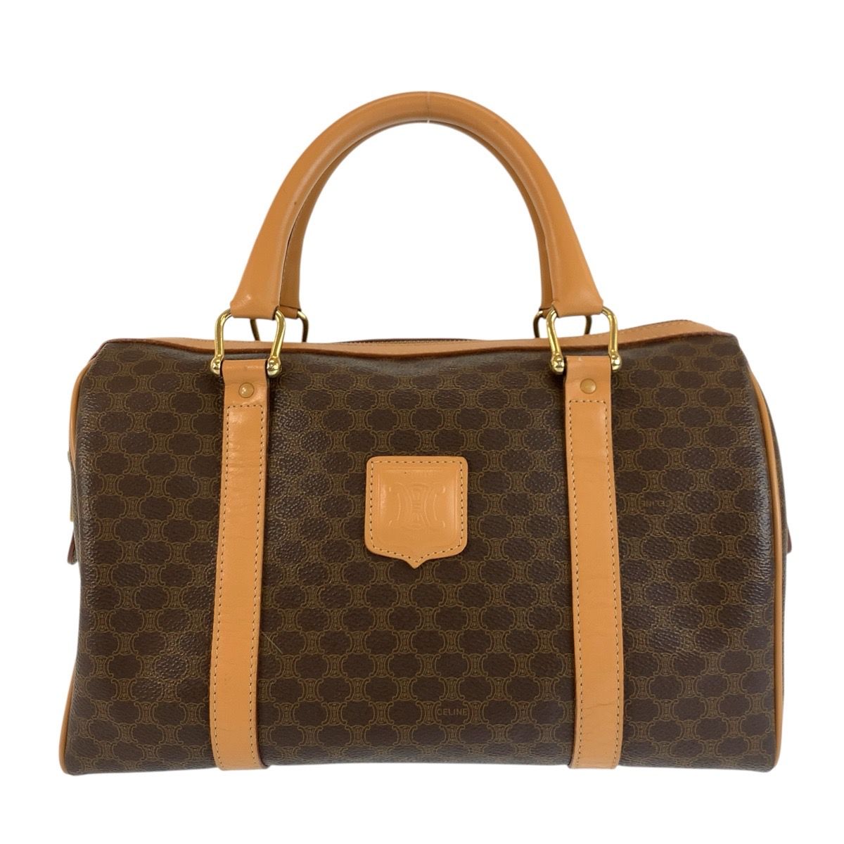 美品 CELINE セリーヌ ヴィンテージ マカダム ブラウン ゴールド金具 
