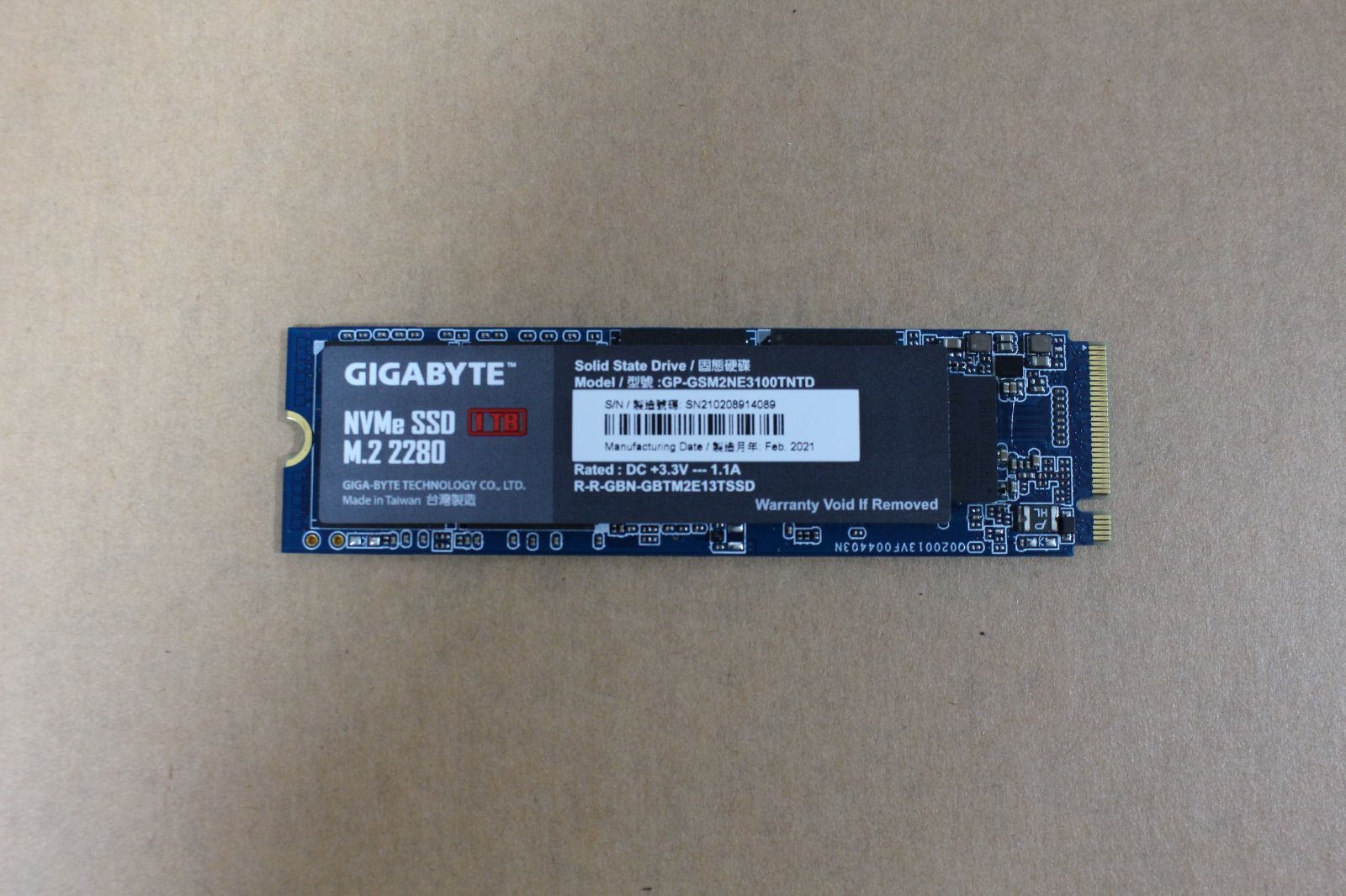 GIGABYTE NVMe SSD 1TB M.2 2280 67