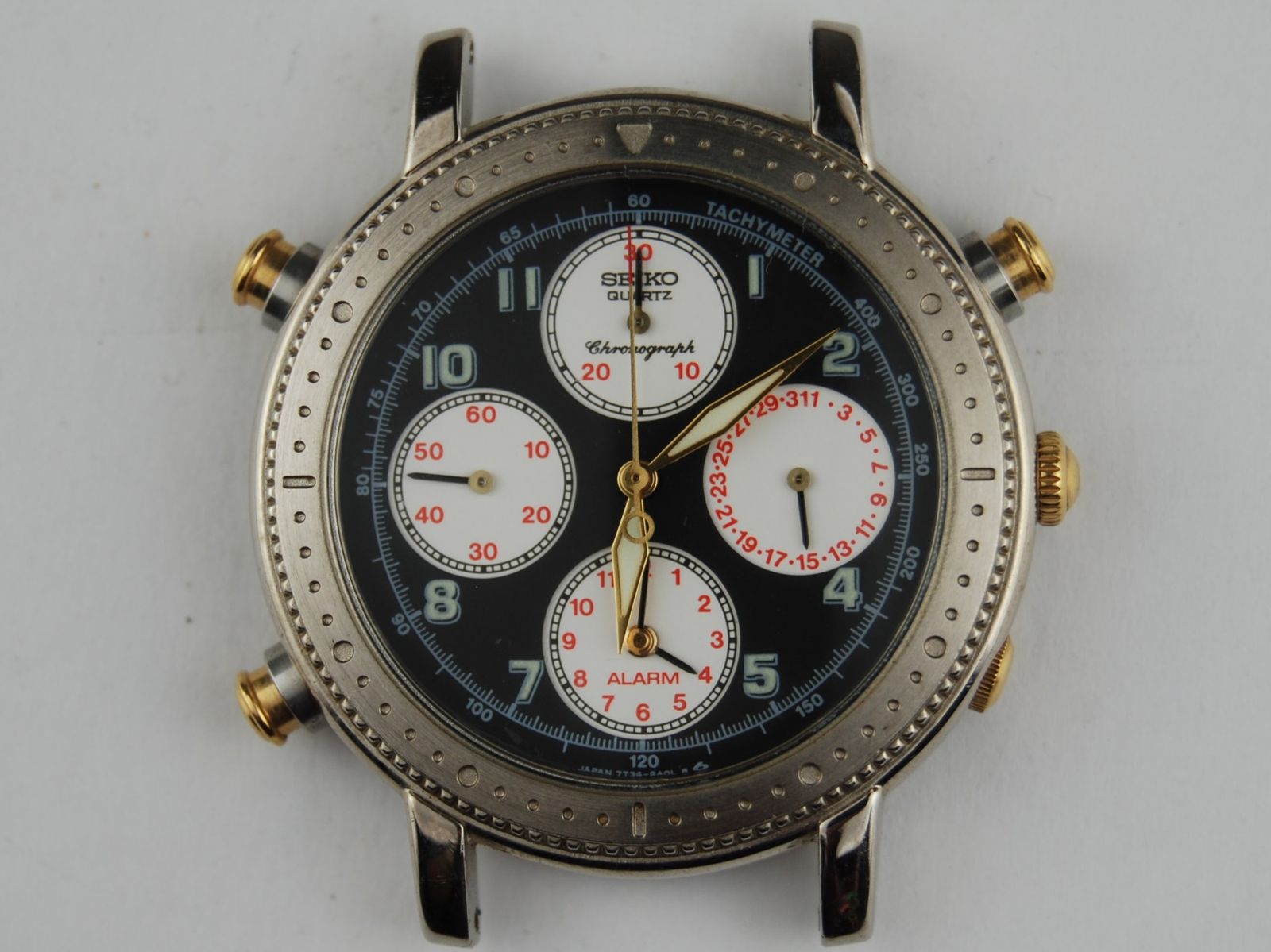 【USED/訳あり不動品】SEIKOセイコー CHRONOGRAPHクロノグラフ 7T34-8A00