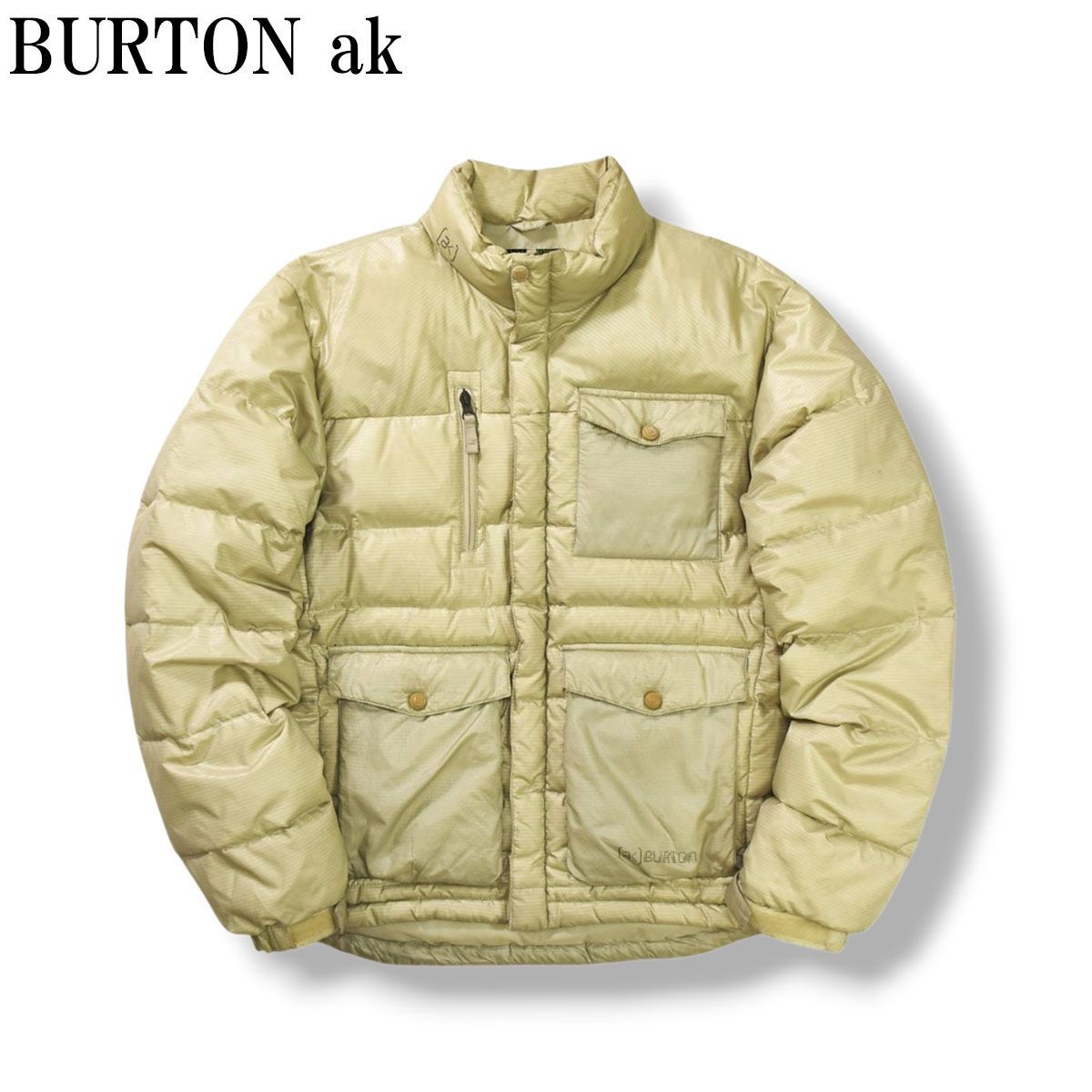 【希少】 00s archive バートン BURTON ak グースダウン ジャケット リップストップ アウター スノーボード Y2K アーカイブ ヴィンテージ S ベージュ メンズ