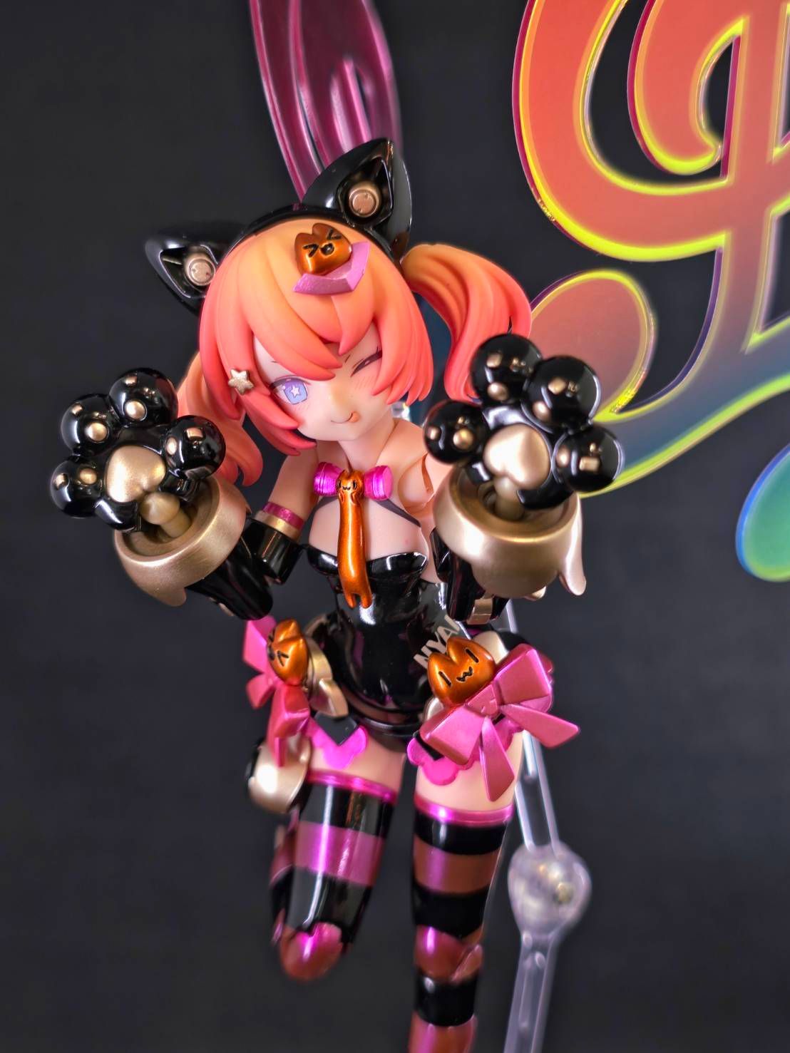 メガミデバイス PUNI☆MOFU 黒マオ カスタム 塗装完成品 MEGAMI DEVICE