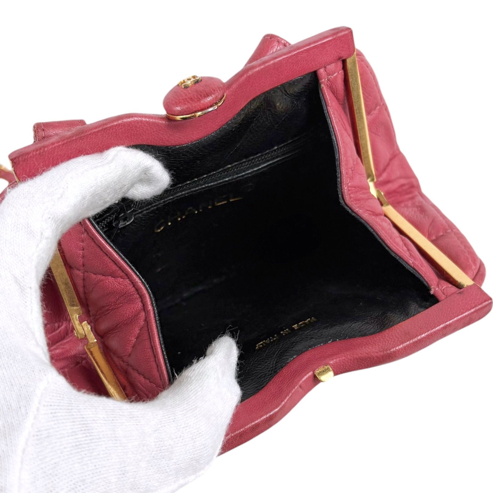 シャネル CHANEL マトラッセ がま口 チェーンショルダーバッグ 
