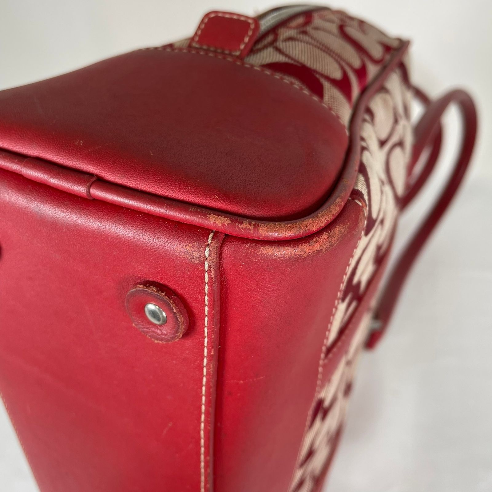 COACH コーチ ハンドバッグ シグネチャーサッチェル レッド 6097
