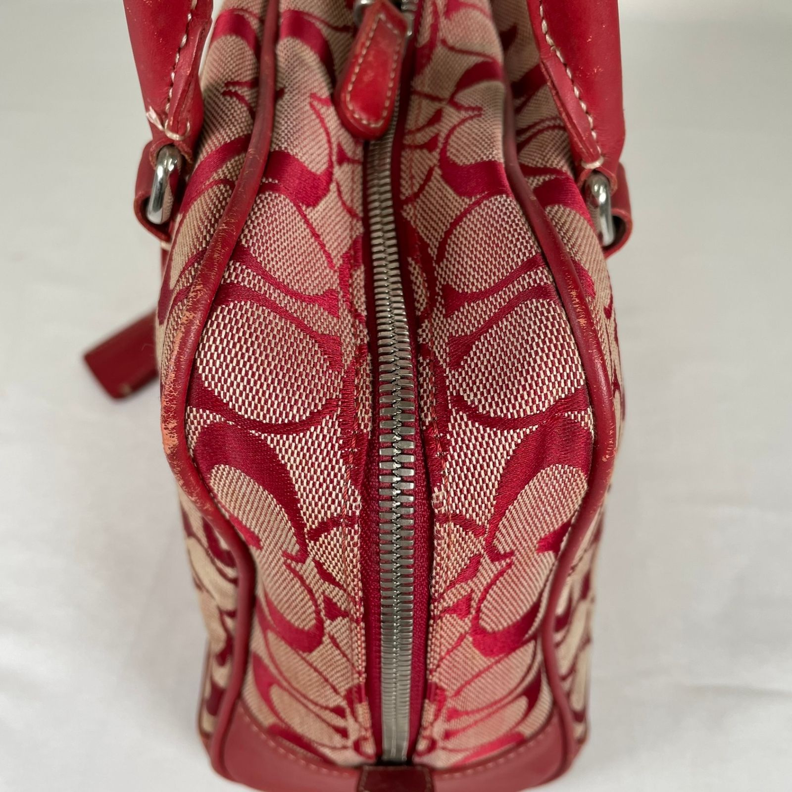COACH コーチ ハンドバッグ シグネチャーサッチェル レッド 6097