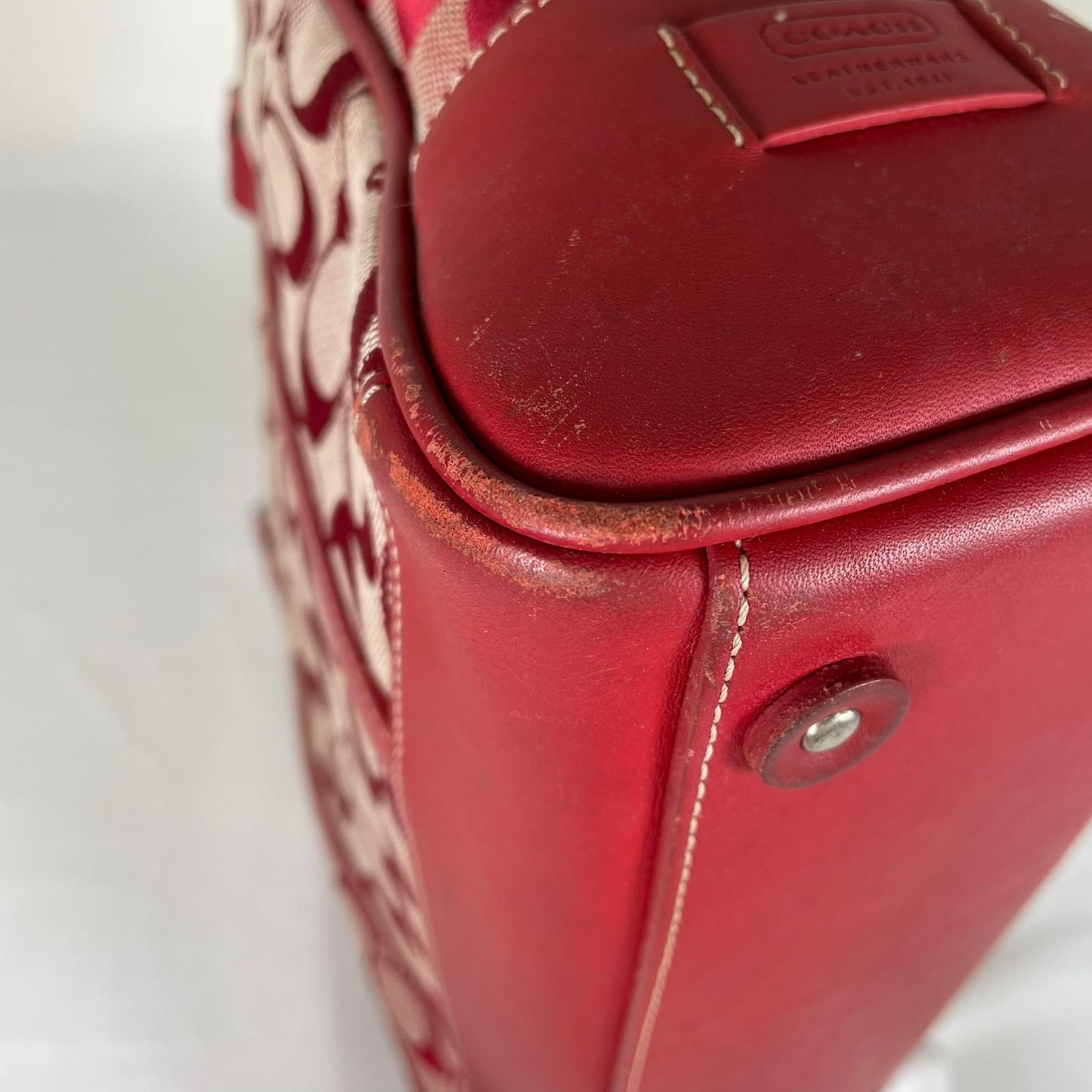 COACH コーチ ハンドバッグ シグネチャーサッチェル レッド 6097 COACH コーチ ハンドバッグ シグネチャーサッチェル レッド 6097