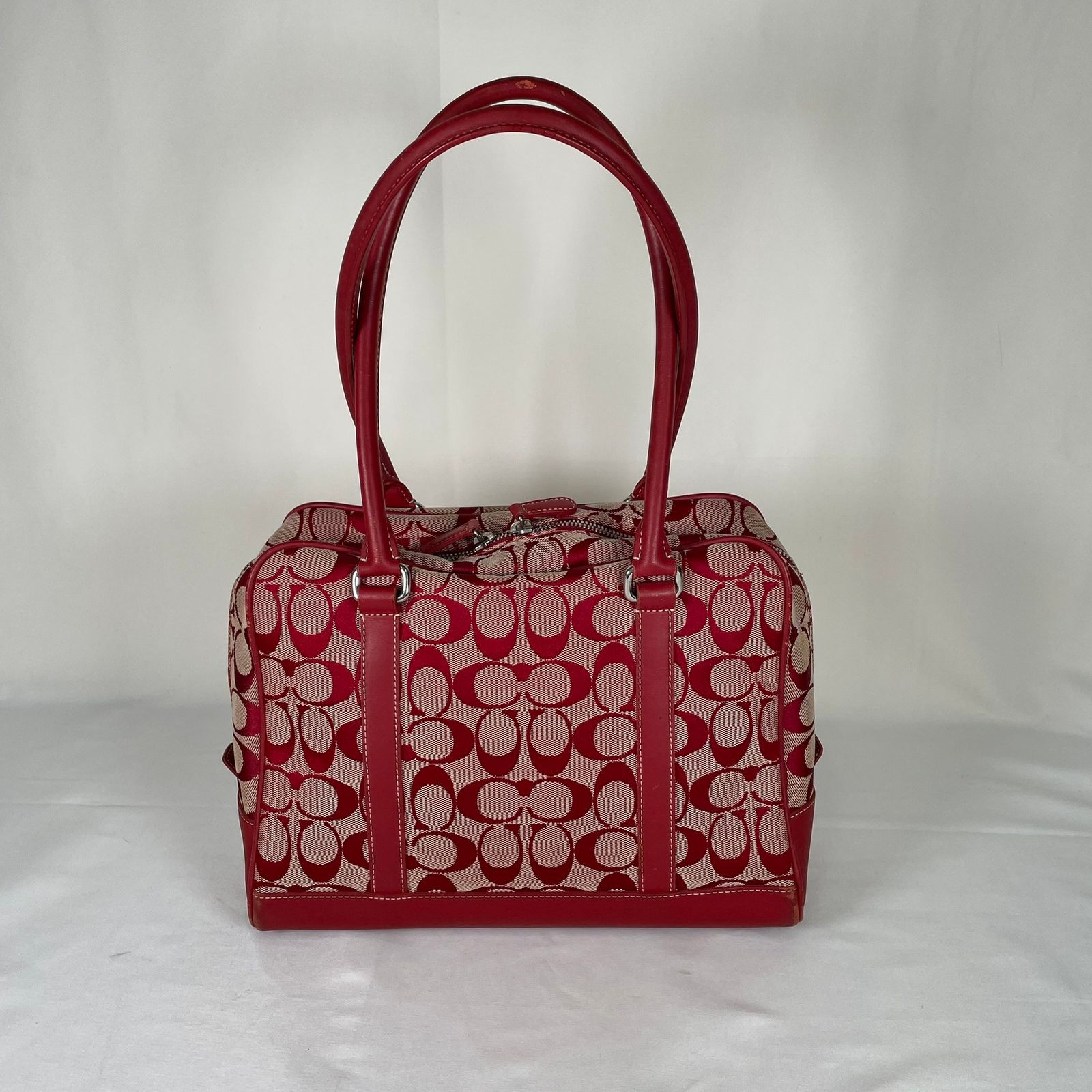 COACH コーチ ハンドバッグ シグネチャーサッチェル レッド 6097 COACH コーチ ハンドバッグ シグネチャーサッチェル レッド 6097