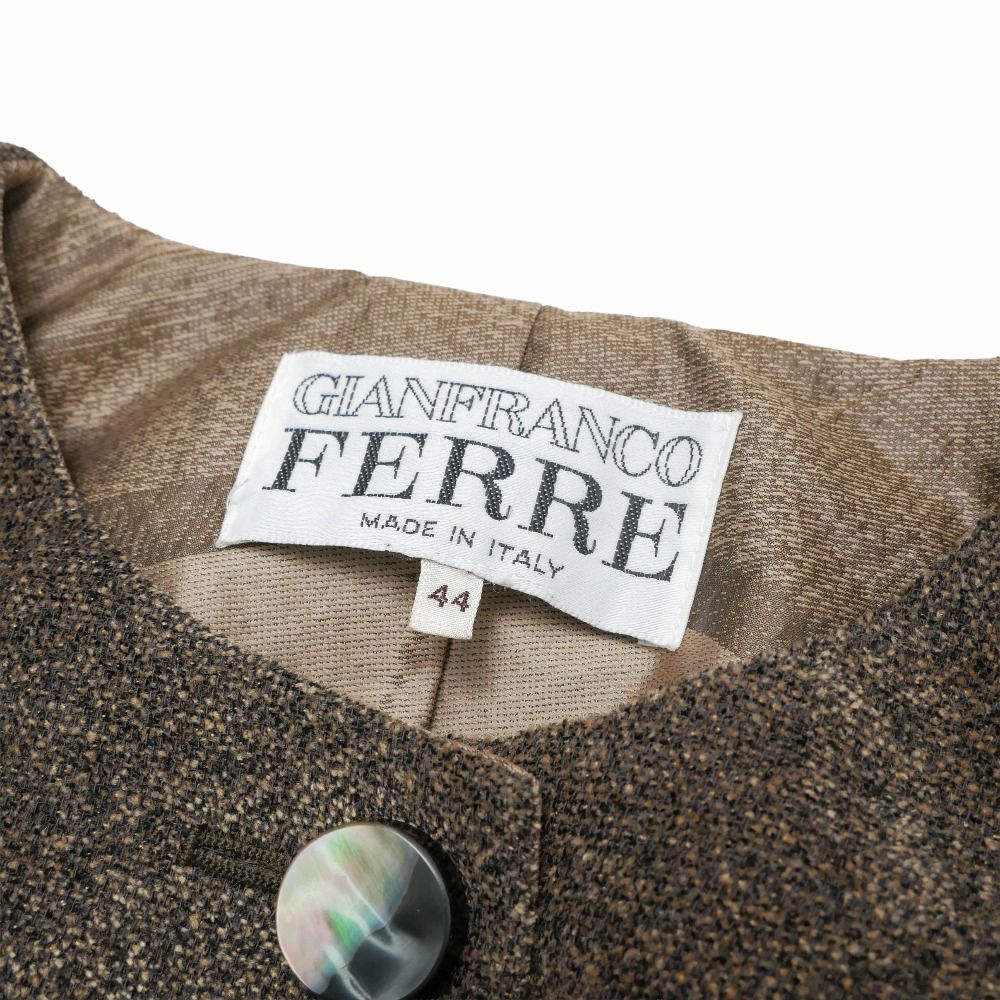 ヴィンテージ/イタリア製/GIANFRANCO FERRE/ GIANFRANCO FERRE ジャンフランコ・フェレ ヴィンテージ ノーカラー