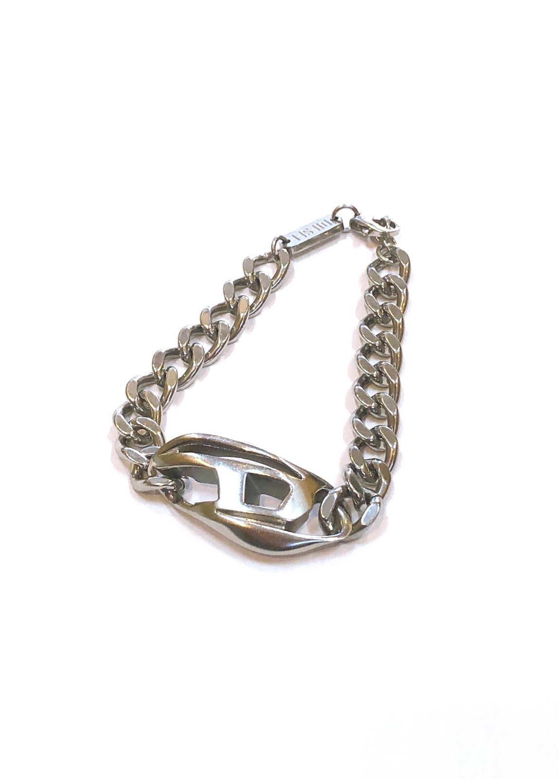 いー✨DIESEL ステンレススチール チェーンブレスレット DX1413 4346】☆美品☆ DIESEL ステンレスチェーン ブレスレット DX1413 Dロゴ