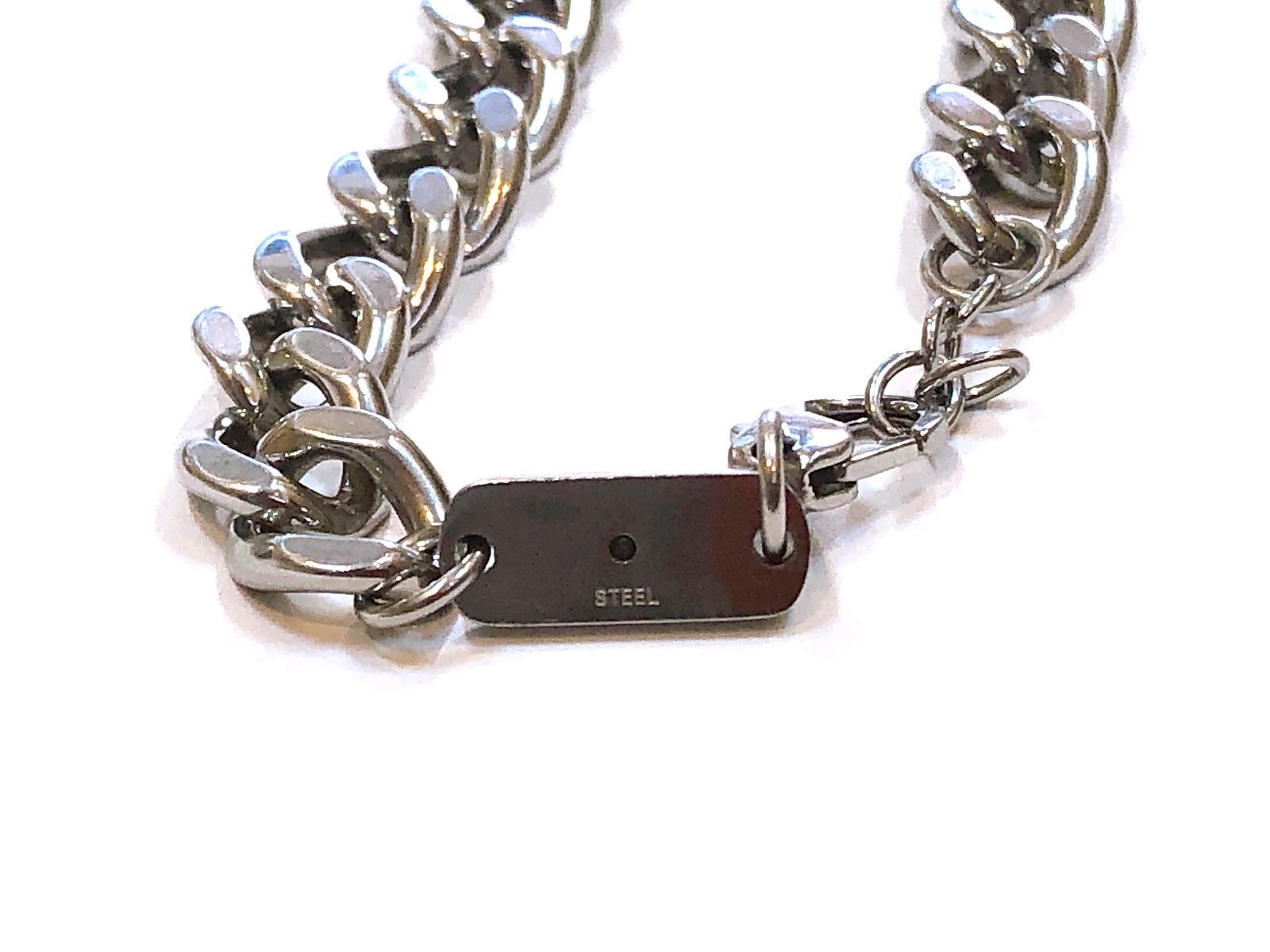 4346】☆美品☆ DIESEL ステンレスチェーン ブレスレット DX1413 Dロゴ