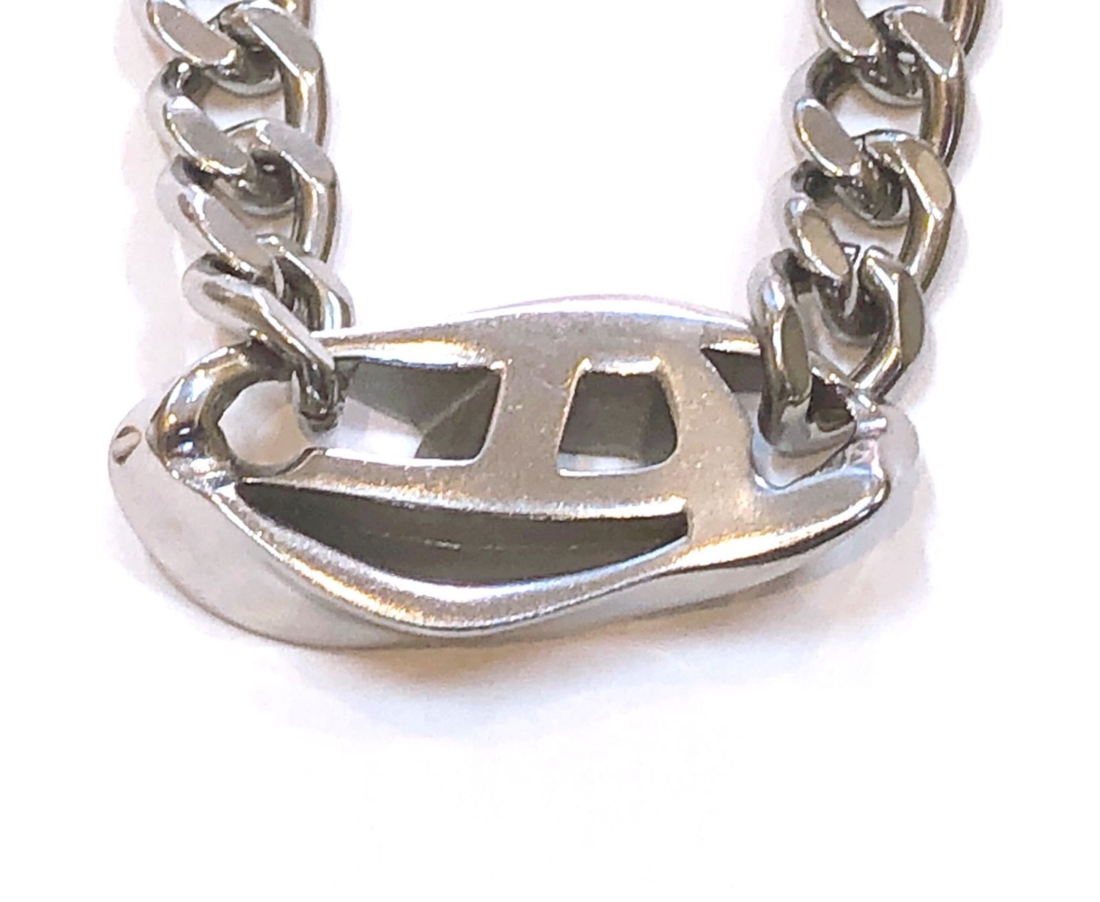 4346】☆美品☆ DIESEL ステンレスチェーン ブレスレット DX1413 Dロゴ