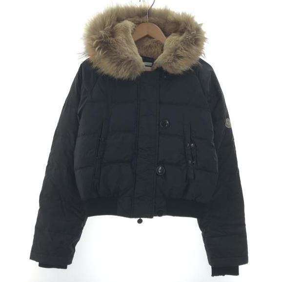 MONCLER ファー付きダウンジャケット 1 ブラック モンクレール[10 