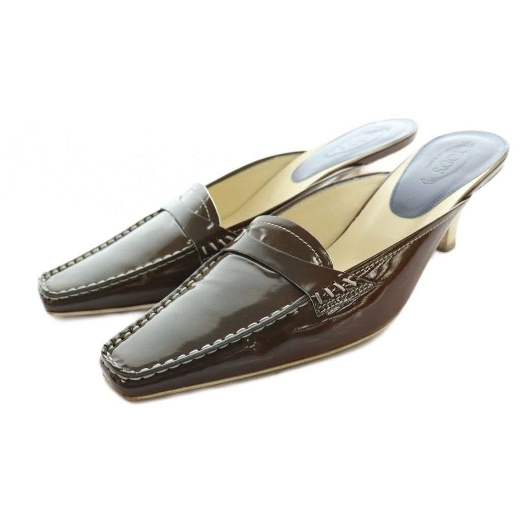 トッズ TOD'S ミュール ポインテッドトゥ 37.5 茶 ブラウン /SS ■OS ■GY18
